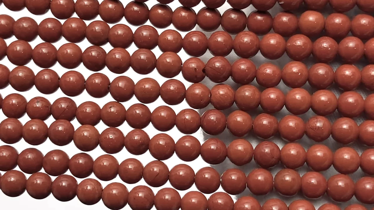 レッドジャスパー ラウンド4mm 1連｜天然石ビーズの卸問屋・通販