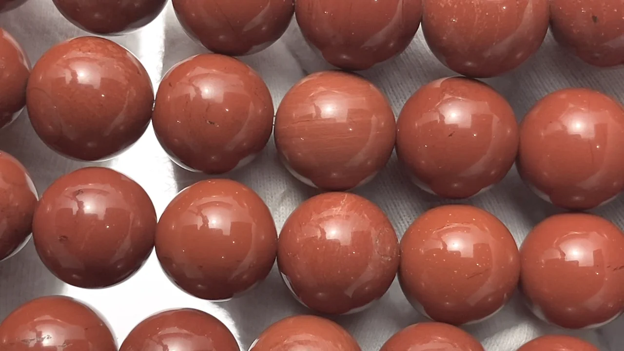 レッドジャスパー ラウンド12mm 半連/1連｜天然石ビーズの卸問屋・通販