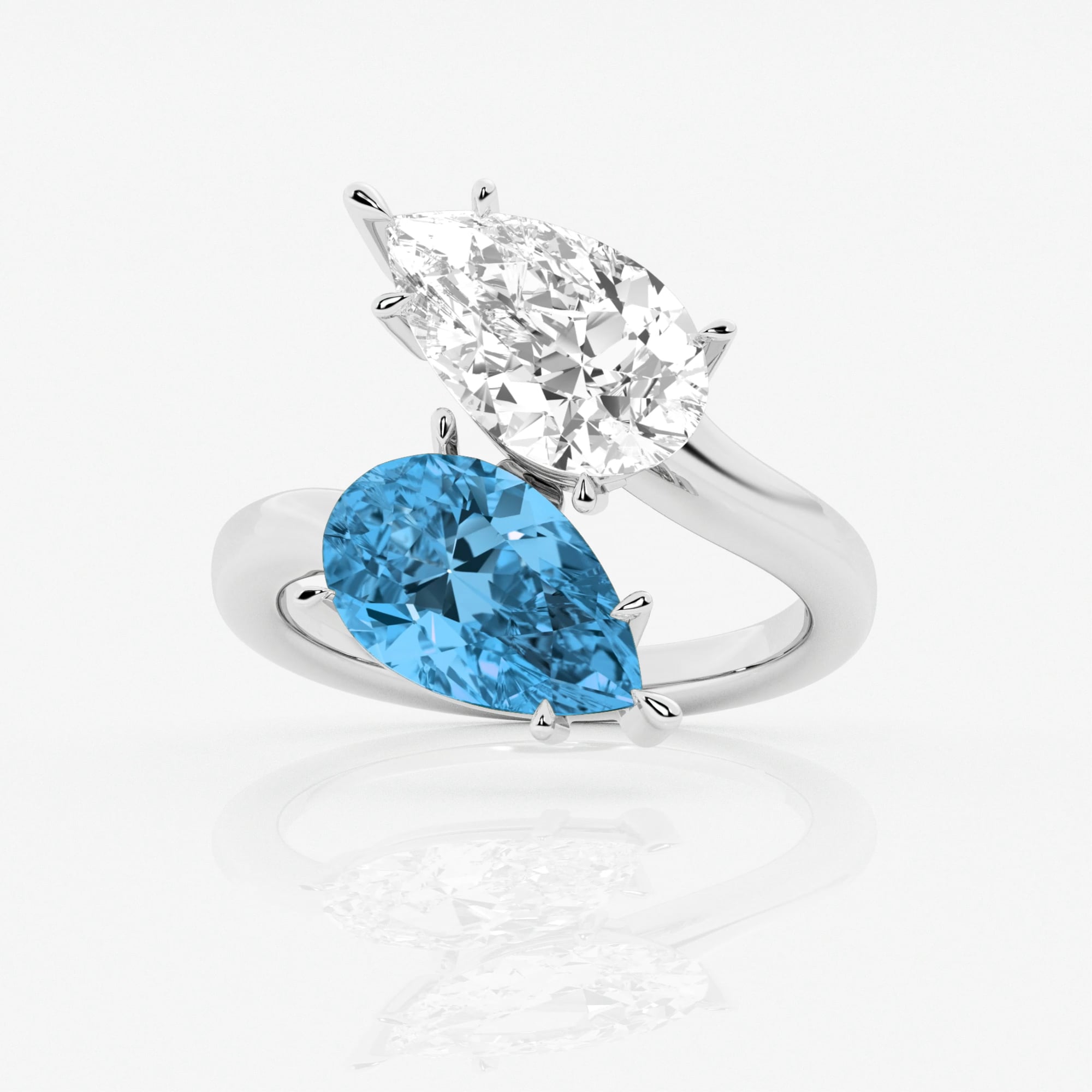 Velvet 6 ctw Fancy Blue Pear Lab Grown Diamond Bypass Two