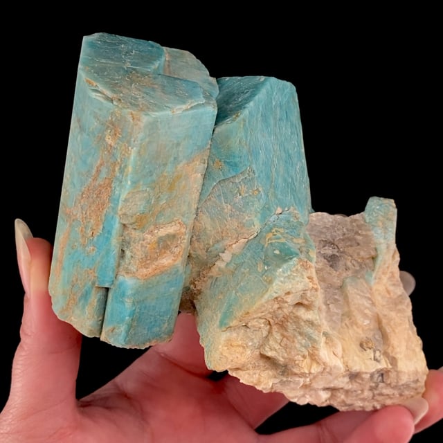 Microcline var: Amazonite with Albite