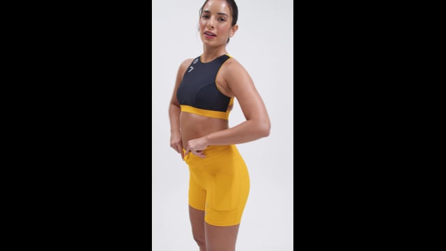 Top Cropped Dupla Face Sette Yellow & Black