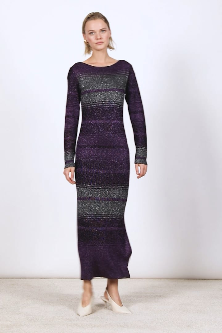 Knitted dress - lilac grey