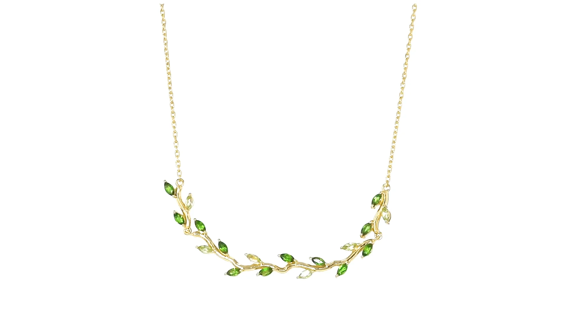 80 ct. t.w. Chrome Diopside and .40 ct. t.w. Peridot Leaf 80 ct. t.w. Chrome Diopside and .40 ct. t.w. Peridot Leaf
