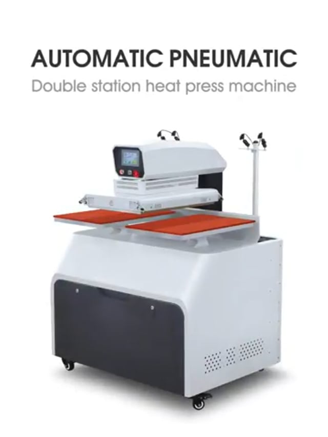 6040 pneumatic deluxe fully auto with laser dual heating heat press machines for transfer clothes