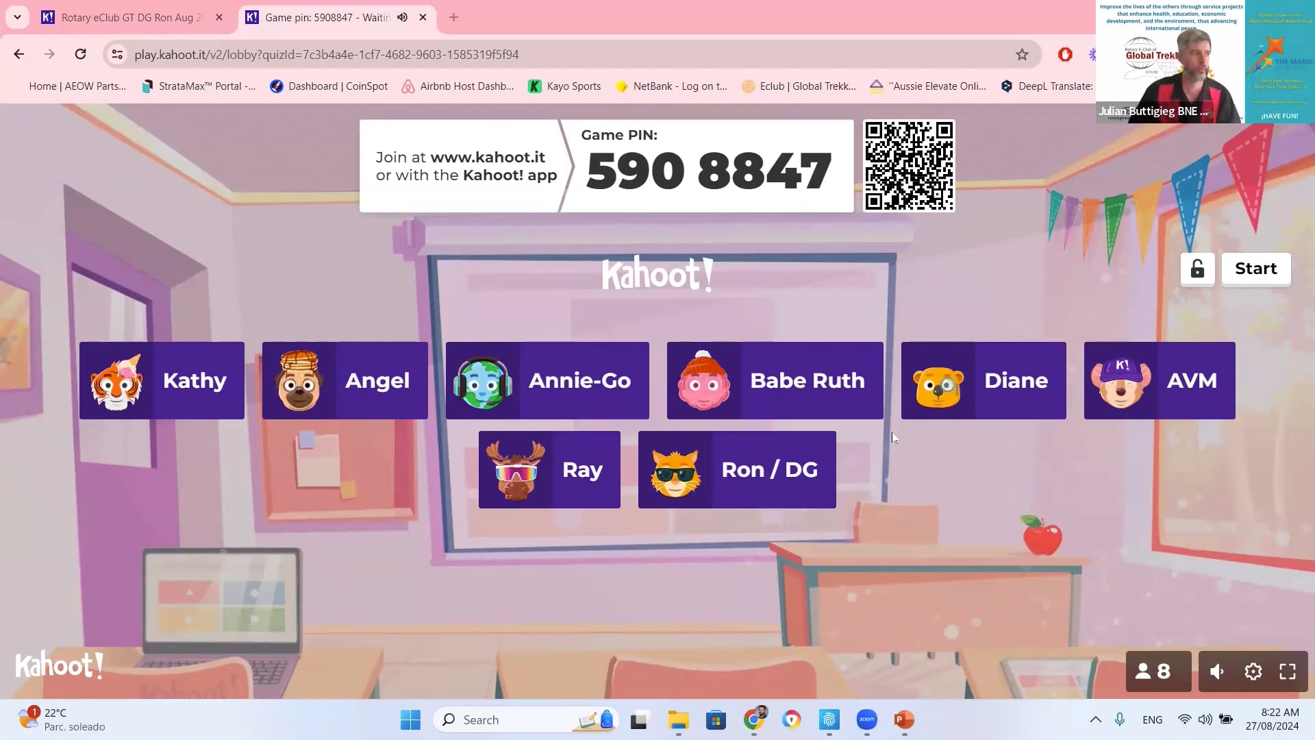 Augest 28th - Kahoot