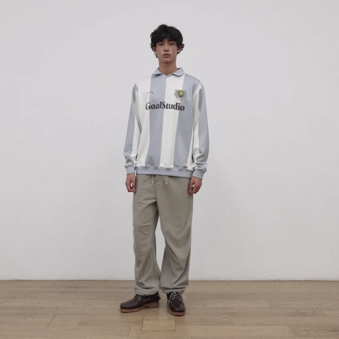 SALE 30%]EMBLEM COLOR BLOCK GAME SHIRT-LIGHT GREY - GOALSTUDIO