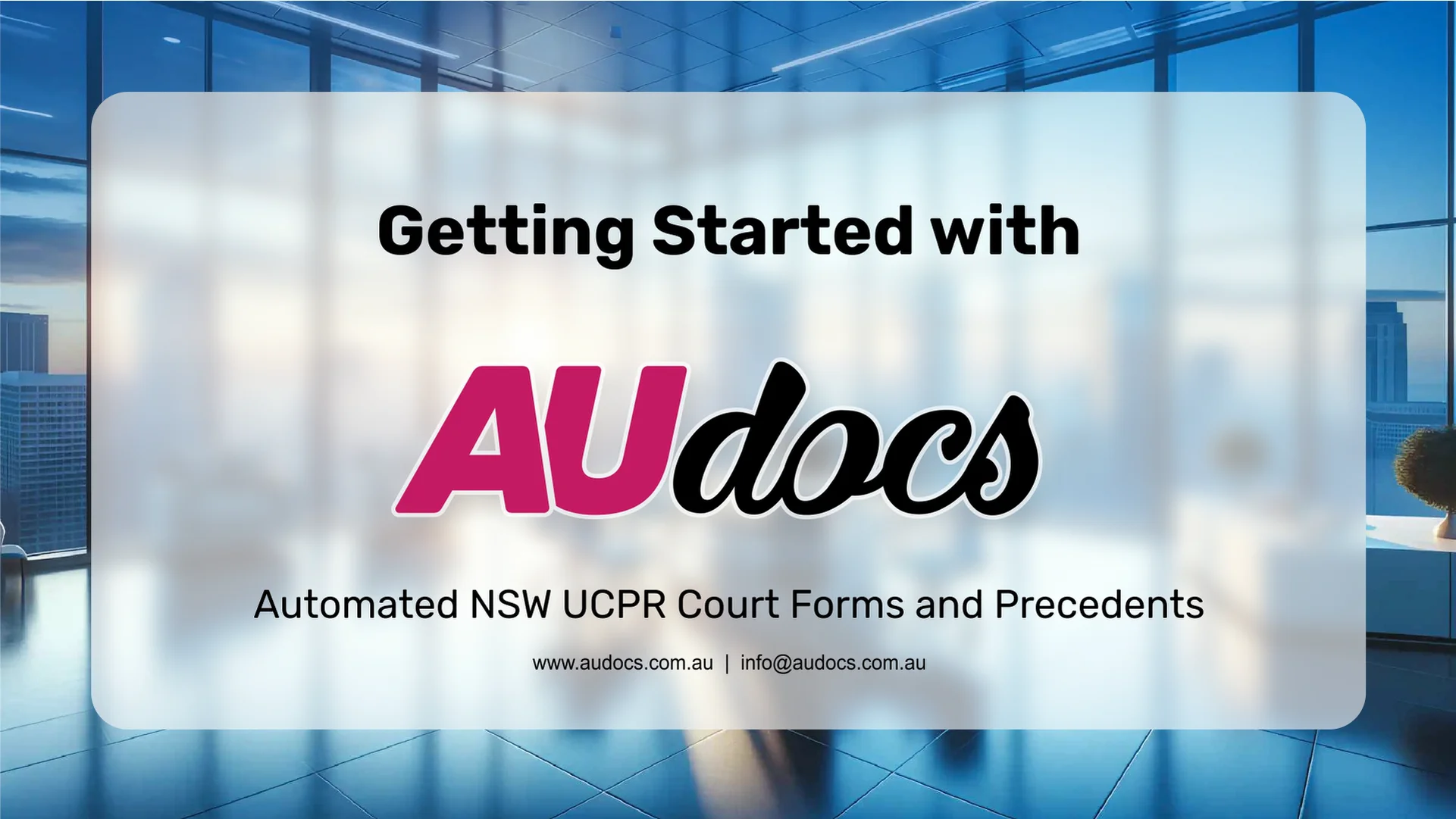 Getting Started with AUdocs