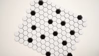 Black And White 1X1 Hexagon Matte Porcelain Tile