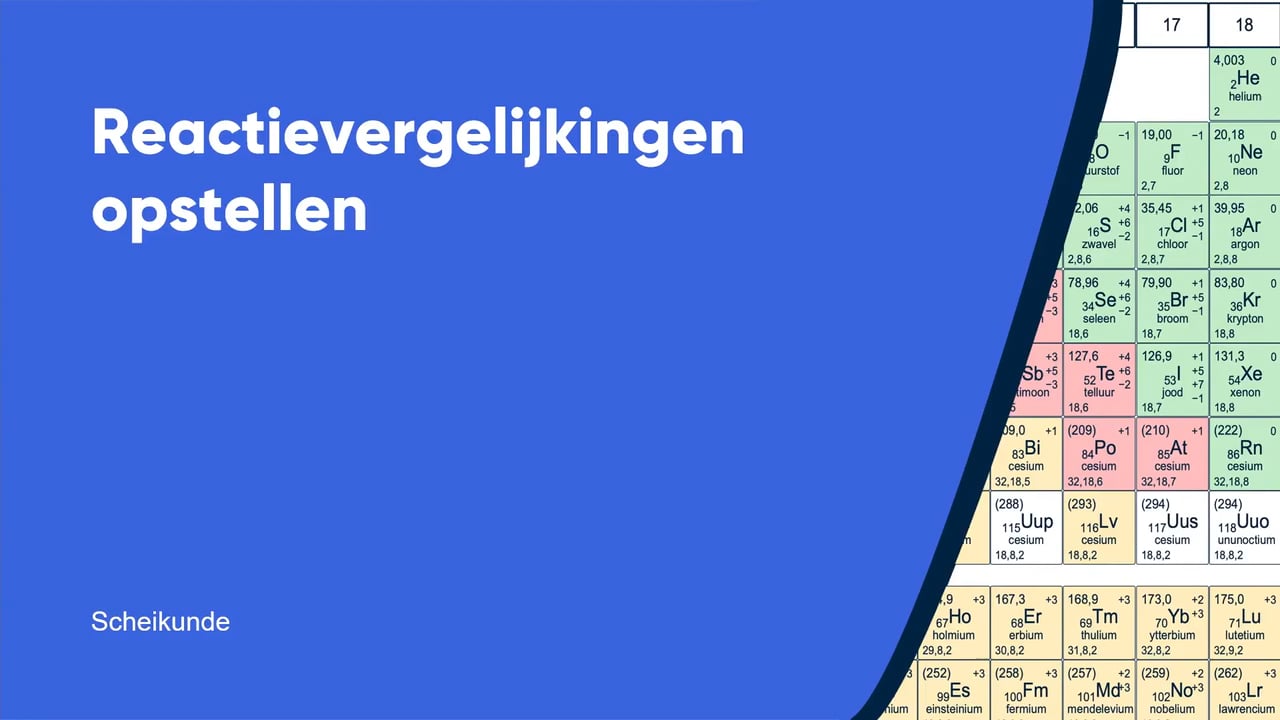 Reactievergelijkingen opstellen