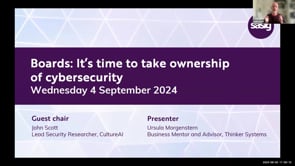 SASIG Webinar - Boards: It’s time to step up and take ownership of cybersecurity 2024-09-04 10:00:09