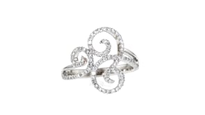 C. 1990 Vintage .80 ct. t.w. Diamond Swirl Ring in 14kt White Gold