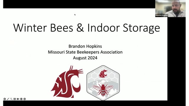 Dr Hopkins from WSU discusses Winter bees, nutrition and indoor wintering of bees