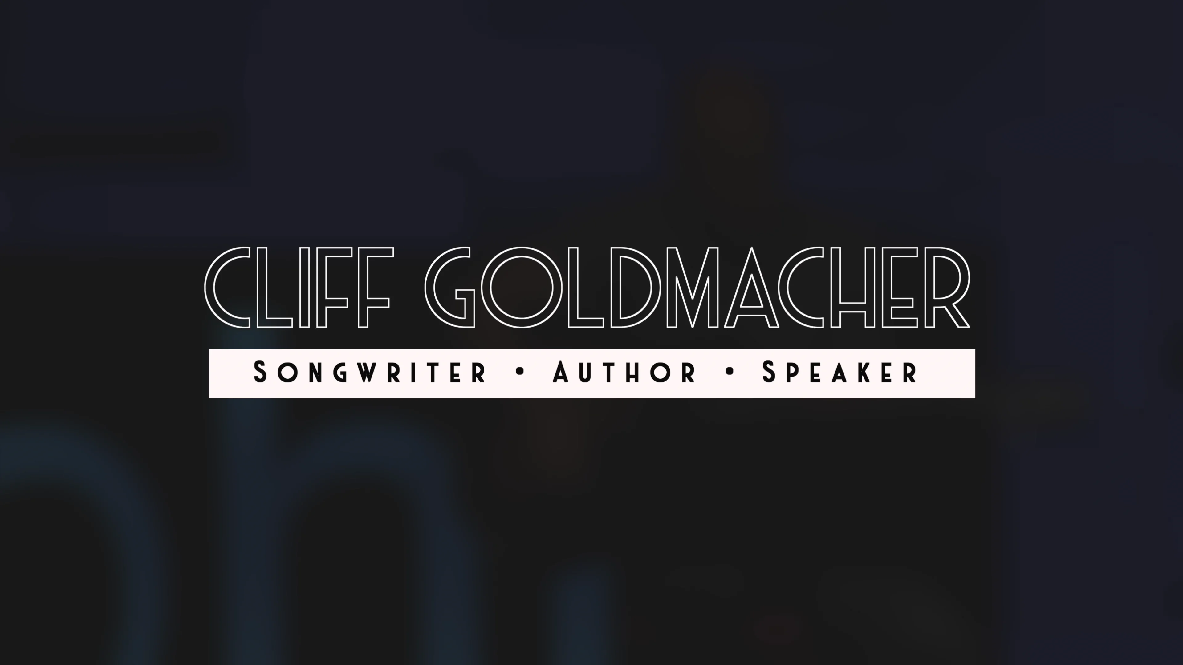 Cliff Goldmacher - Speaker Reel