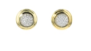 C. 1980 Vintage 3.00 ct. t.w. Diamond Cluster Clip-On Earrings in 14kt Yellow Gold