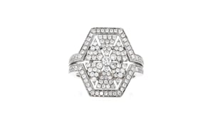 C. 1990 Vintage 1.93 ct. t.w. Diamond Geometric Ring in 18kt White Gold