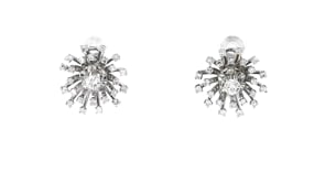 C. 1970 Vintage 1.80 ct. t.w. Diamond Cluster Starburst Earrings in 14kt White Gold