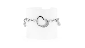 C. 1980 Vintage 1.00 ct. t.w. Diamond Heart-Link Bracelet in 14kt White Gold