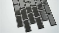 Charcoal 2x4 Bevel Glossy Subway Ceramic Tile