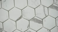 Statuario Celano 2X2 Hexagon Recycled Glass Mosaic