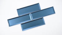 Tahiti Blue 2.5x8 Beveled Glass Subway Tile 