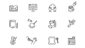 Animated Crafts Icons, an Outline Icon by Prosymbols (Thumbnail 4 of 4)