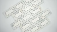 Bianco Dolomite 12x12 Polished Lynx Backsplash Mosaic