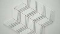 Bianco Dolomite Polished Cheveron Mosaic