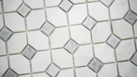 Bianco Dolomite Dotty Polished Backsplash Mosaic