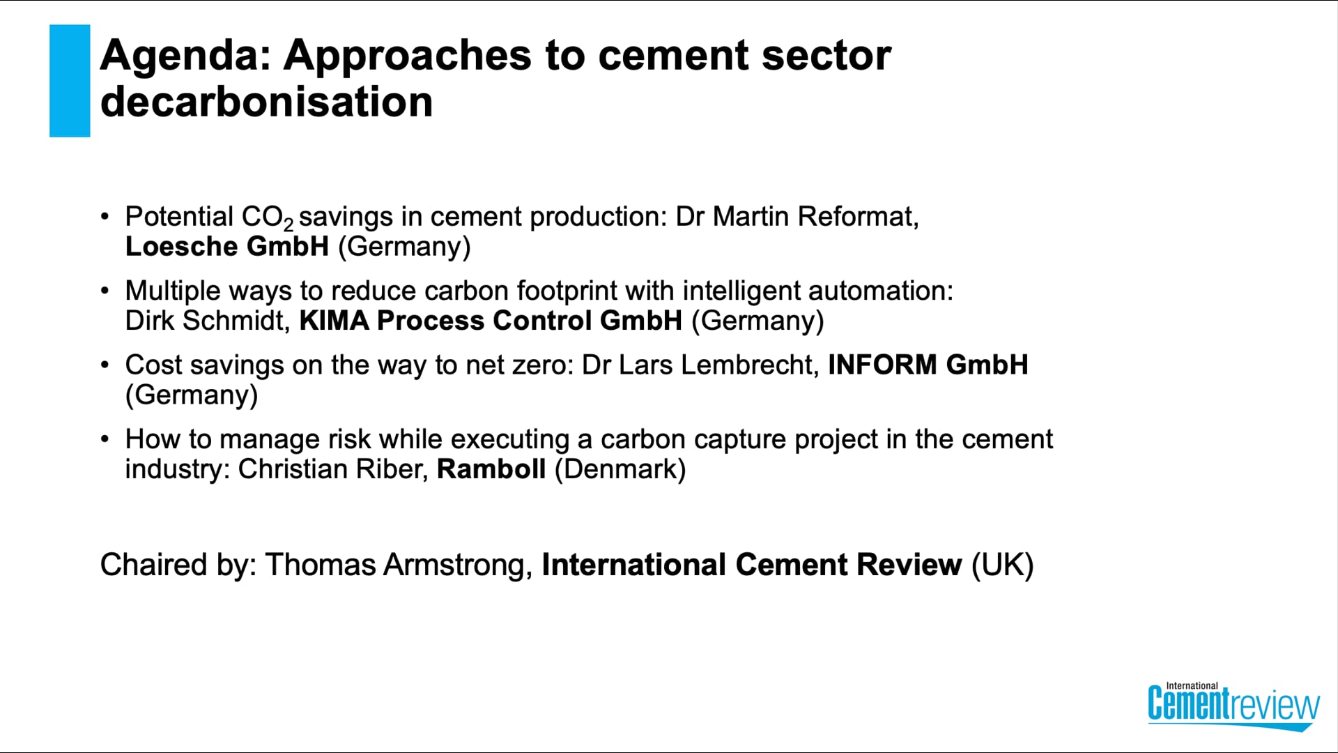 Cemtech Live Webinar: Approaches to cement sector decarbonisation