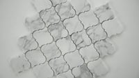 Calacatta Cressa Arabesque Pattern Honed Mosaic