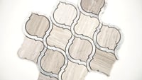 White Quarry Savona Polished Geometric Pattern Mosaic