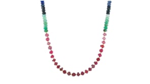 75.00 ct. t.w. Multi-Gemstone Bead Necklace in 10kt Yellow Gold