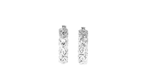 14kt White Gold Byzantine Hoop Earrings