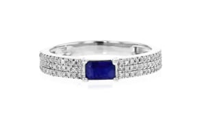 .30 Carat Sapphire and .26 ct. t.w. Diamond Ring in 14kt White Gold