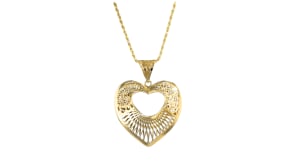 Italian 14kt Yellow Gold Filigree Heart Pendant