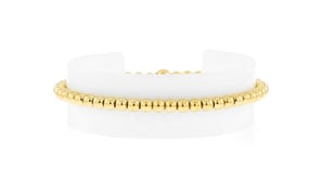 Italian 4mm 18kt Gold Vermeil Bead Stretch Bracelet