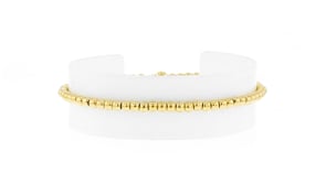 Italian 3mm 18kt Gold Vermeil Bead Stretch Bracelet