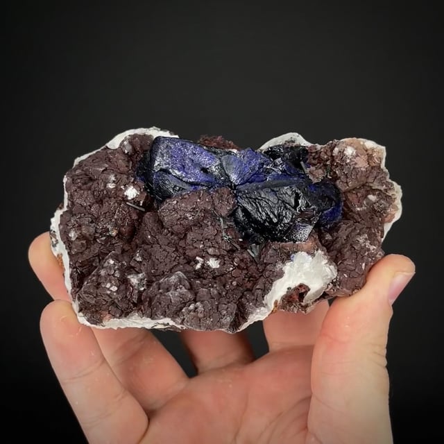 Azurite on Calcite (classic locale)