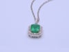 Octagonal Emerald and Diamond Double Halo Pendant in 14K White &amp; Yellow Gold &#40;5/8 ct. tw.&#41;