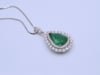 Pear-Shaped Emerald and Diamond Halo Pendant in 14K White Gold &#40;1 3/8 ct. tw.&#41;