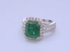 Octagonal Emerald and Diamond Ring in 14K White &amp; Yellow Gold &#40;1 3/8 ct. tw.&#41;