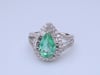 Pear-Shaped Emerald and Diamond Ring in 14K White Gold &#40;1 1/5 ct. tw.&#41;