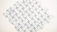 Carrara White Basketweave Pattern Honed Mosaic