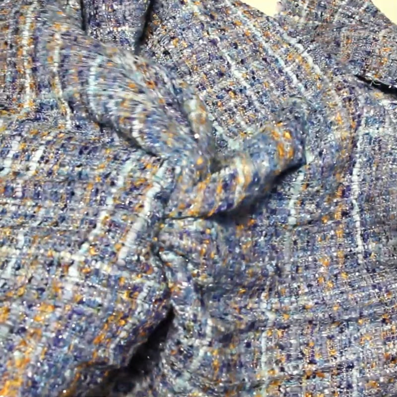 Vidéo: Tweed soie & viscose - Camaïeu de bleu