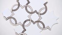 Bianco Quatrefoil Polished Pattern Marble Tile