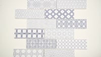 Zouli 2X6 White Honed Encaustic Pattern Subway Tile