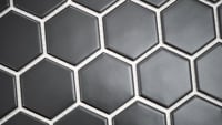 Domino Black 2X2 Hexagon Matte Porcelain Tile
