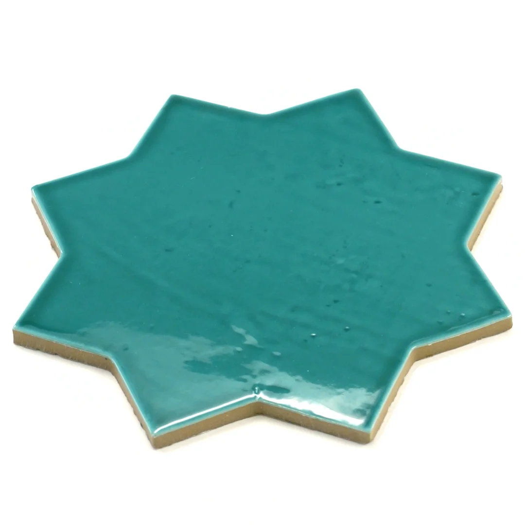 Camila Turquoise Star Porcelain Tile | Spanish Tile for Floors