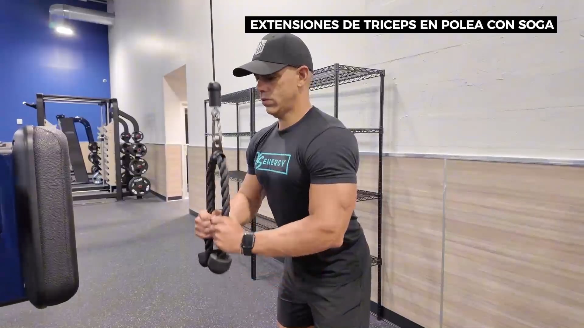 Extensiones de Triceps en Polea con Soga