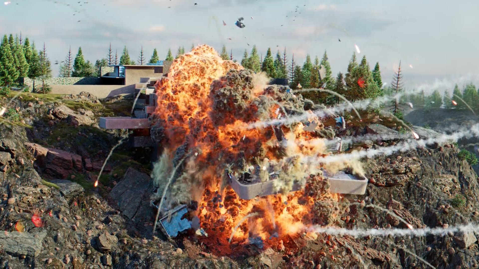 Houdini-explosion and fracture